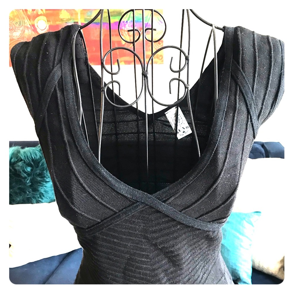 Ribbed Little Black Dress